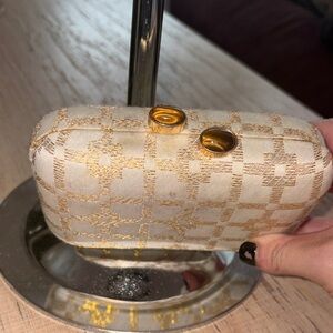 KOTUR Gold and Cream Patterned Clutch